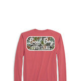 This Local Boy Youth Retro Patch Long Sleeve T-Shirt in Brick Red