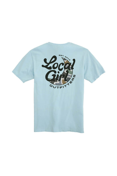 Local Girl Youth Bluff Groovy Moon T-Shirt in Light Blue