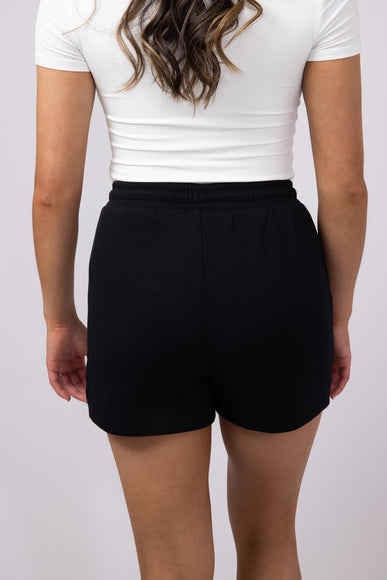 Love Tree Drawstring Super Soft Lounge Shorts for Women in Black