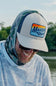 Marsh Wear Sunset March Fish Trucker Hat for Men in Cream