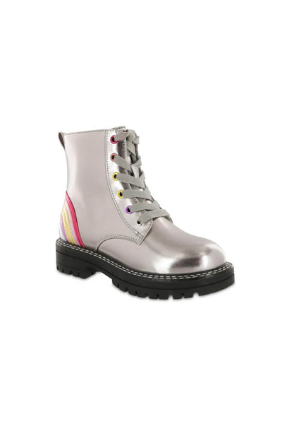 MIA Shoes Padma Combat Booties for Girls in Pewter