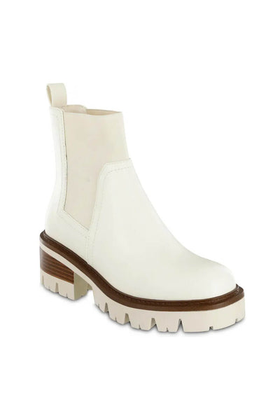 MIA Shoes Ives Lug Booties for Women in Bone White