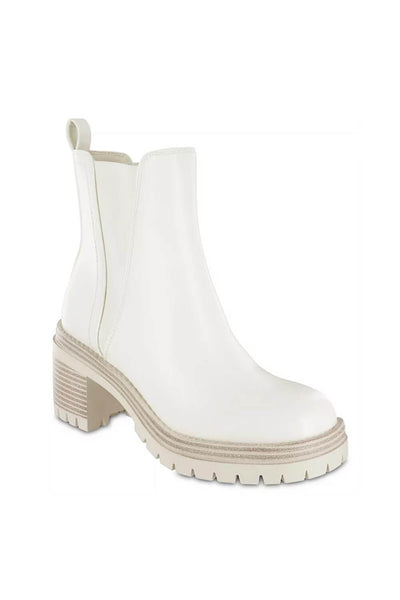 MIA Shoes Adea Lug Booties for Women in Bone White