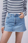 Mica High Rise Raw Hem Denim Mini Skirt for Women