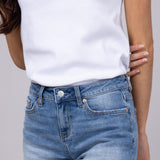 Mica High Rise Cut Off Denim Shorts for Women