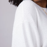 Miracle Synch Waist Textured Lightweight Sweater for Women in White