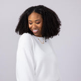 Miracle Synch Waist Textured Lightweight Sweater for Women in White