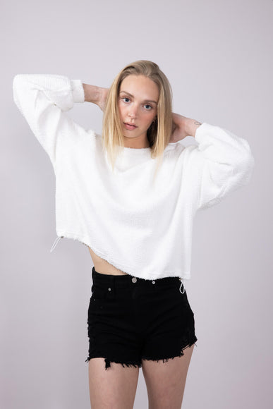 Miracle Synch Waist Textured Lightweight Sweater for Women in White