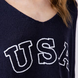 Miracle USA Lightweight USA Sweater for Women in Navy