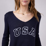 Miracle USA Lightweight USA Sweater for Women in Navy