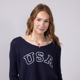 Miracle USA Lightweight USA Sweater for Women in Navy