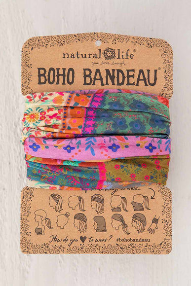 Natural Life Full Boho Bandeau Headband in Multi Patchwork