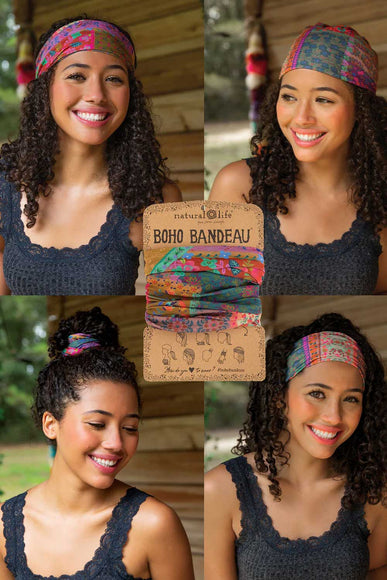 Natural Life Full Boho Bandeau Headband in Multi Patchwork