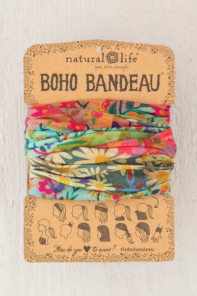 Natural Life Full Boho Bandeau Headband in Wildflower Border