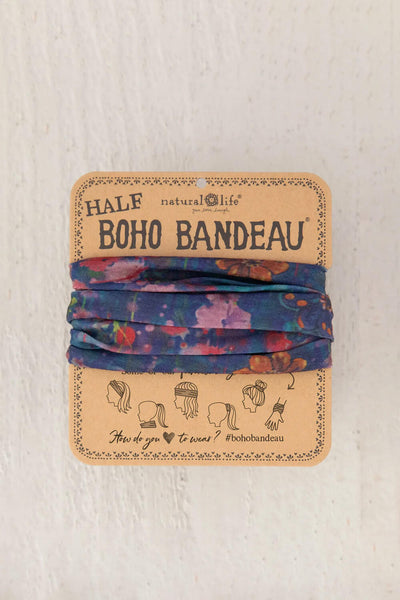 Natural Life Half Boho Bandeau Headband in Water Color Floral