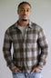 North River Jacquard Knit Plaid Button Up Shirt for Men in Dark Grey