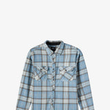 O’Neill Youth Glacier Plaid Super Fleece Long Sleeve Shirt for Boys in Blue
