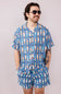 Party Pants Cold Dawgs Woven Button Up Shirt for Men in Navy