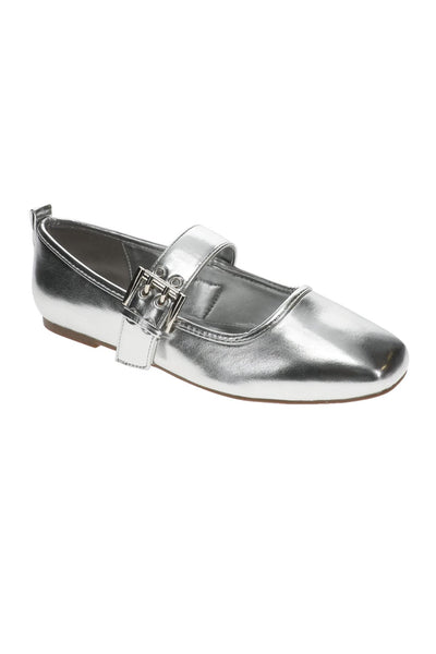 Rachel Roy Razzle Buckle Flats for Women in Silver