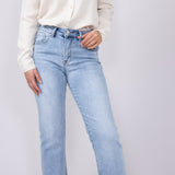 Risen Jeans High Rise Cuffed Straight Relaxed Jeans for Women