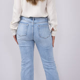 Risen Jeans High Rise Cuffed Straight Relaxed Jeans for Women