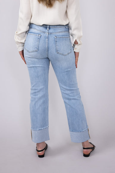 Risen Jeans High Rise Cuffed Straight Relaxed Jeans for Women
