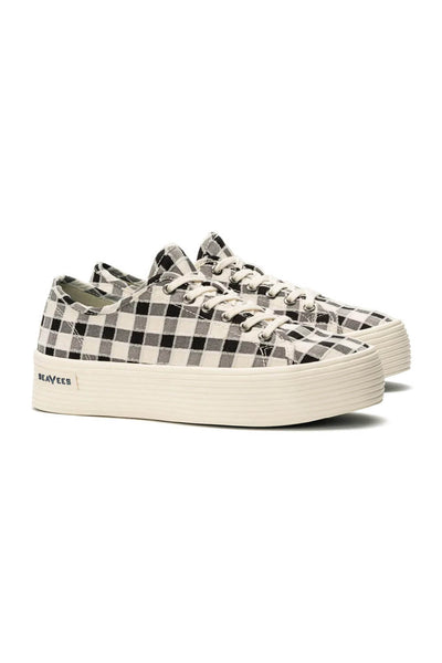 Seavees Monterey Platform Gingham Sneakers for Women in Black