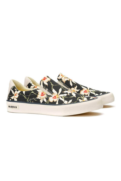 SeaVees Hawthorne Slip On Sneakers for Men in Black Star Orchid