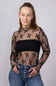 Lace Sheer Layering Top for Women in Black
