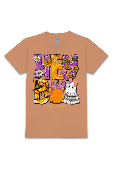 Simply Southern Plus Size Hey Boo T-Shirt for Women in Chestnut Brown
