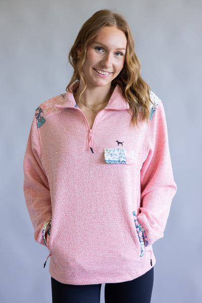 Simply Southern Aria ¼ Zip Pullover for Women in Petal