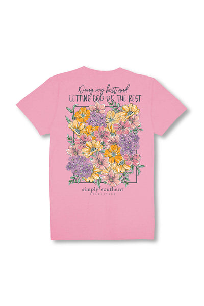 Simply Southern Youth Doing My Best T-Shirt for Girls in Pink