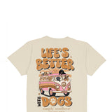 Simply Southern Womens Life’s Better With Dogs T-Shirt for Women in Linen
