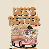 Simply Southern Womens Life’s Better With Dogs T-Shirt for Women in Linen