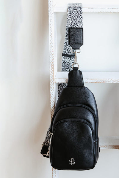 Simply Southern Leather Sling Bag for Women in Black