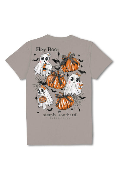 Simply Southern Plus Size Hey Boo T-Shirt for Women in Grey