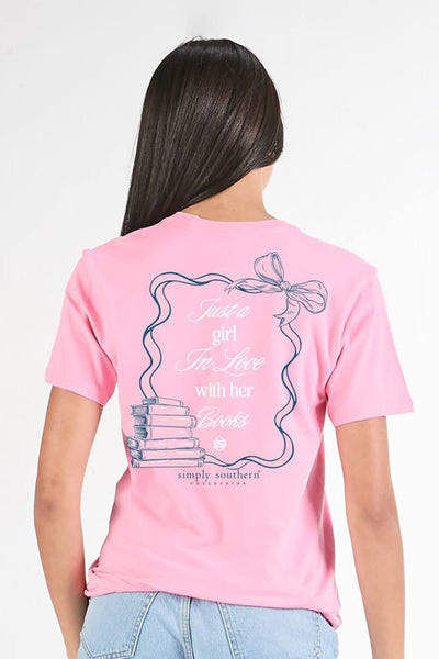 Simply Southern Just A Girl T-Shirt for Women in Pink