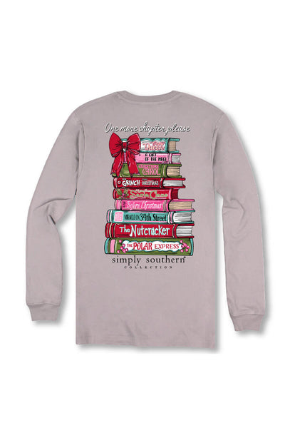 Simply Southern Plus Size One More Chapter Long Sleeve T-shirt for Women in Driftwood