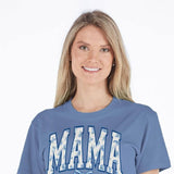 Womens Simply Southern Shirts Floral Mama T-Shirt for Women in Blue