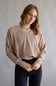 Simply Southern V-Neck Crop Pullover Top for Women in Umber Tan