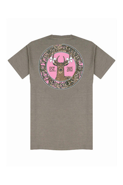 Simply Southern Plus Size Deer Bow T-Shirt for Women in Brown