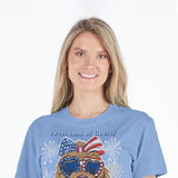 Womens Simply Southern Shirts Sweet Land of Liberty T-Shirt for Women in Wave