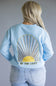 Womens Simply Southern Embroidered Dilara Be The Light Crewneck for Women in Light Blue
