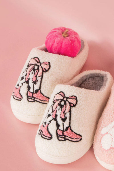Simply Southern Fuzzy Boot Slippers for Women in Cream