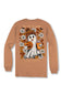 Womens Simply Southern Plus Size Too Cute To Spook Long Sleeve T-Shirt for Women in Chestnut
