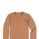 Womens Simply Southern Plus Size Too Cute To Spook Long Sleeve T-Shirt for Women in Chestnut