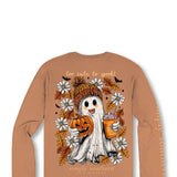 Simply Southern Womens Shirt Too Cute To Spook Long Sleeve T-Shirt for Women in Chestnut