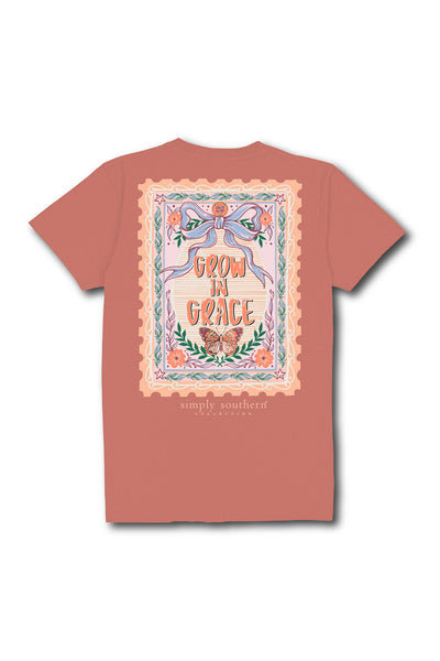 Simply Southern Plus Size Grow In Grace T-Shirt for Women in Maple Mauve