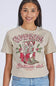 Simply Southern Cowgirl Christmas Club T-Shirt for Women in Beige