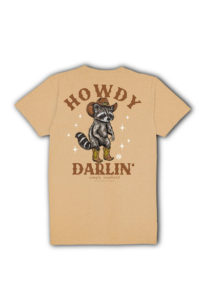 Simply Southern Plus Size Howdy Darlin Racoon T-shirt for Women in Khaki